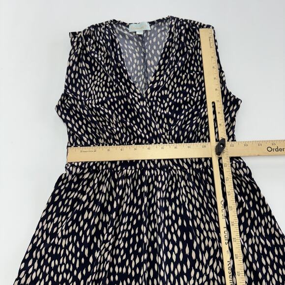 Veronica M Dress Womens Small Black Cream Abstract Sleeveless Stretch V Neck USA - Picture 6 of 7